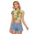 Aloha Festive Hawaii Raglan Cropped T Shirt Mokihana - Maile Leis in Muted Summer - Polynesian Pride
