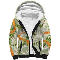 Aloha Festive Hawaii Sherpa Hoodie Mokihana - Maile Leis in Muted Summer - Polynesian Pride