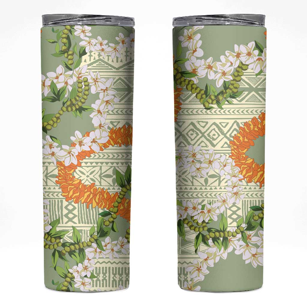 Aloha Festive Hawaii Skinny Tumbler Mokihana - Maile Leis in Muted Summer - Polynesian Pride