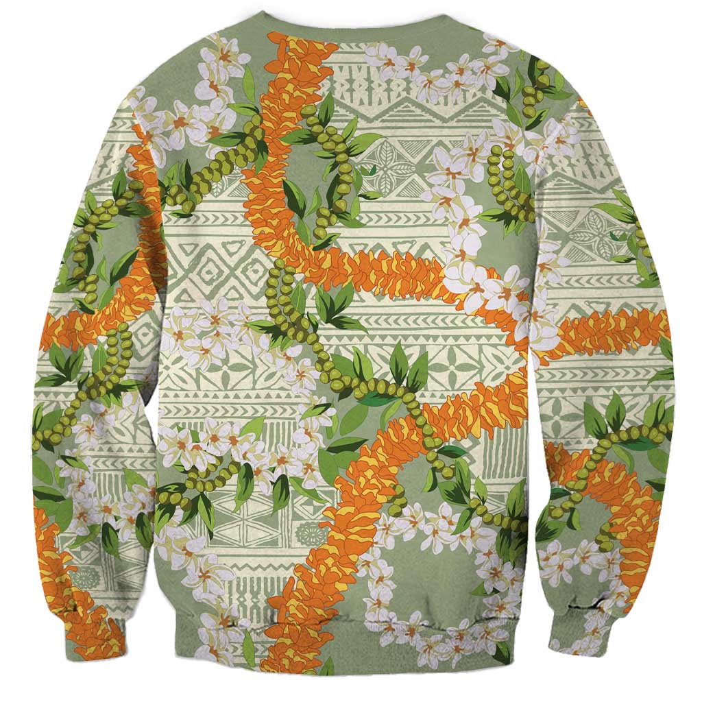 Aloha Festive Hawaii Sweatshirt Mokihana - Maile Leis in Muted Summer - Polynesian Pride