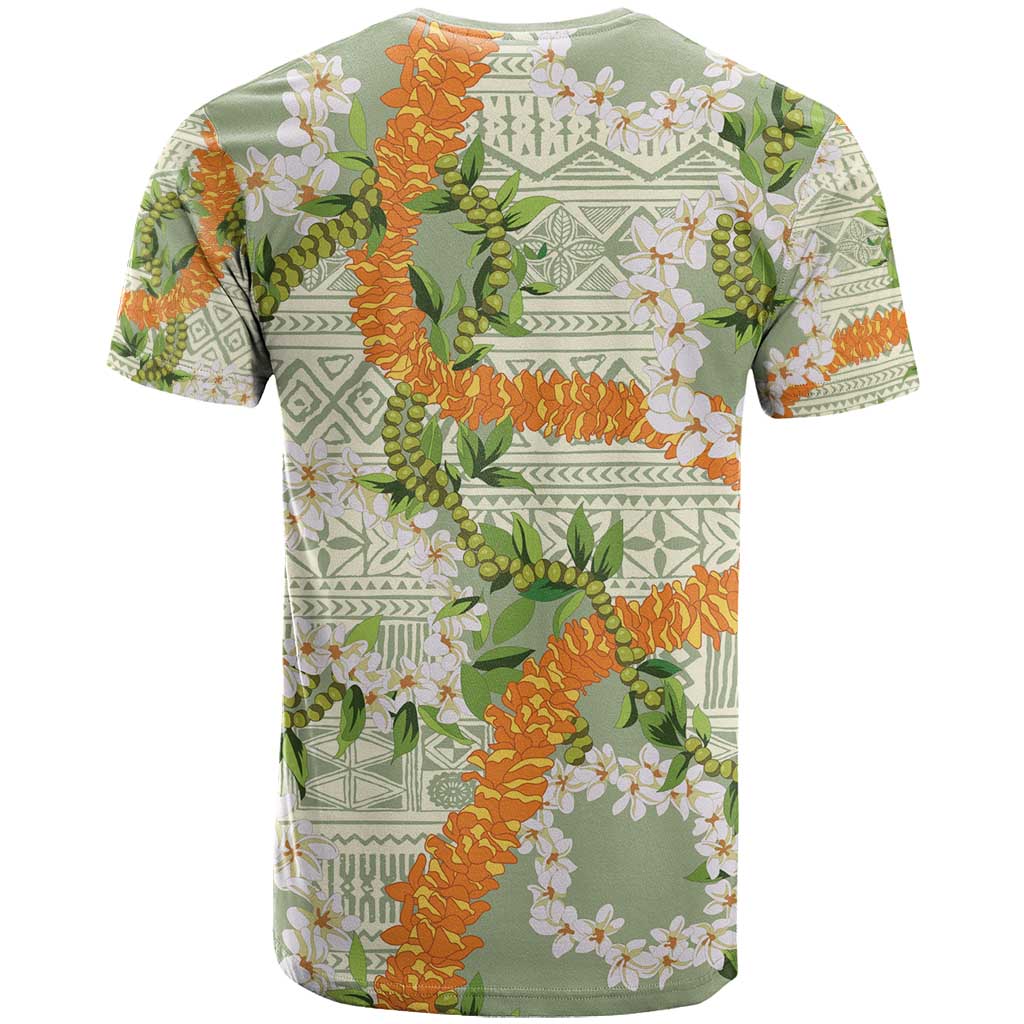 Aloha Festive Hawaii T Shirt Mokihana - Maile Leis in Muted Summer - Polynesian Pride