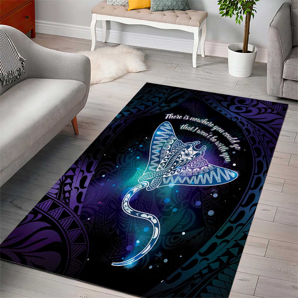 Polynesian Tala Manta Ray Area Rug Nowhere You Could Go That I Won't Be With You - Polynesian Pride