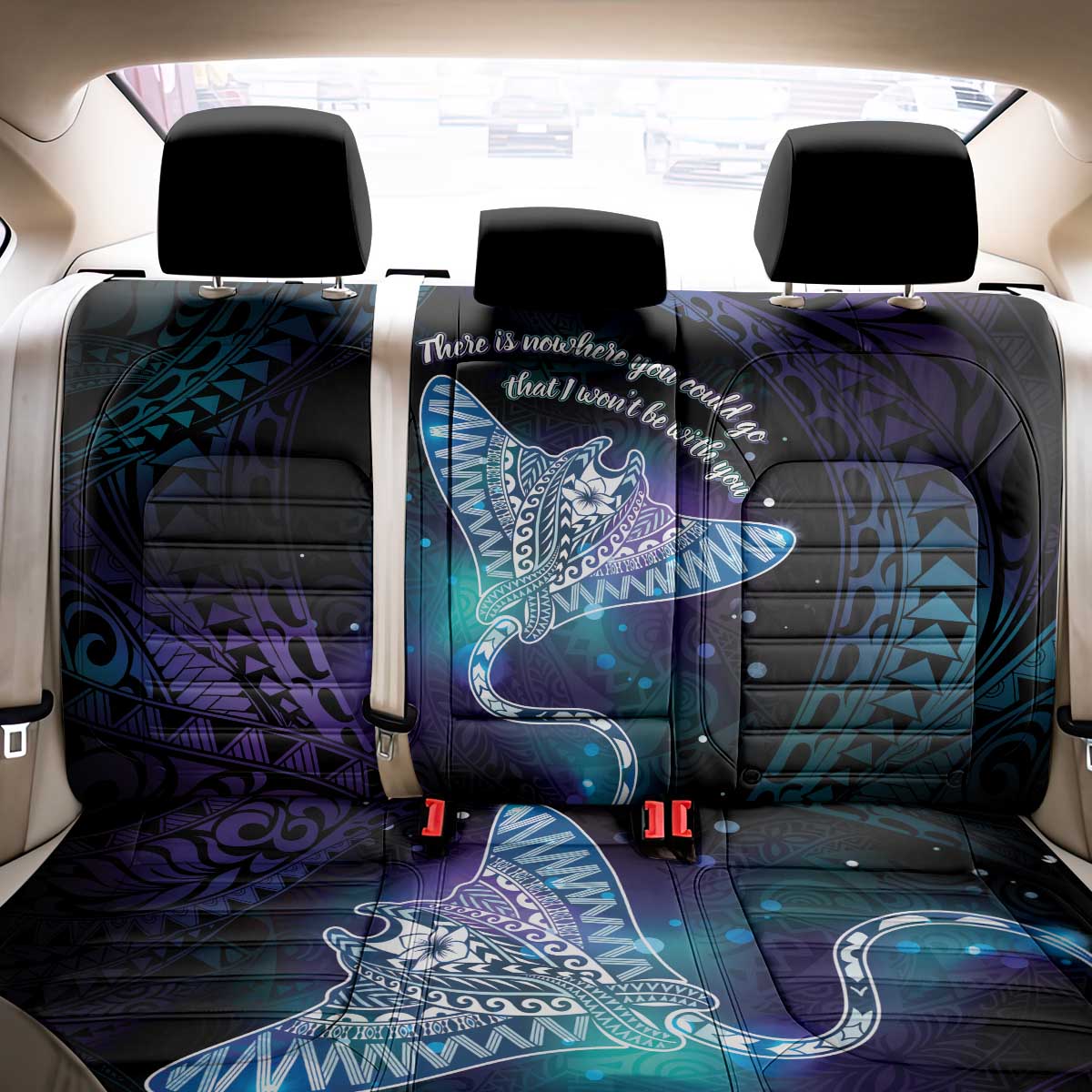 Polynesian Tala Manta Ray Back Car Seat Cover Nowhere You Could Go That I Won't Be With You LT7 - Polynesian Pride