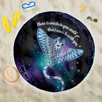 Polynesian Tala Manta Ray Beach Blanket Nowhere You Could Go That I Won't Be With You - Polynesian Pride