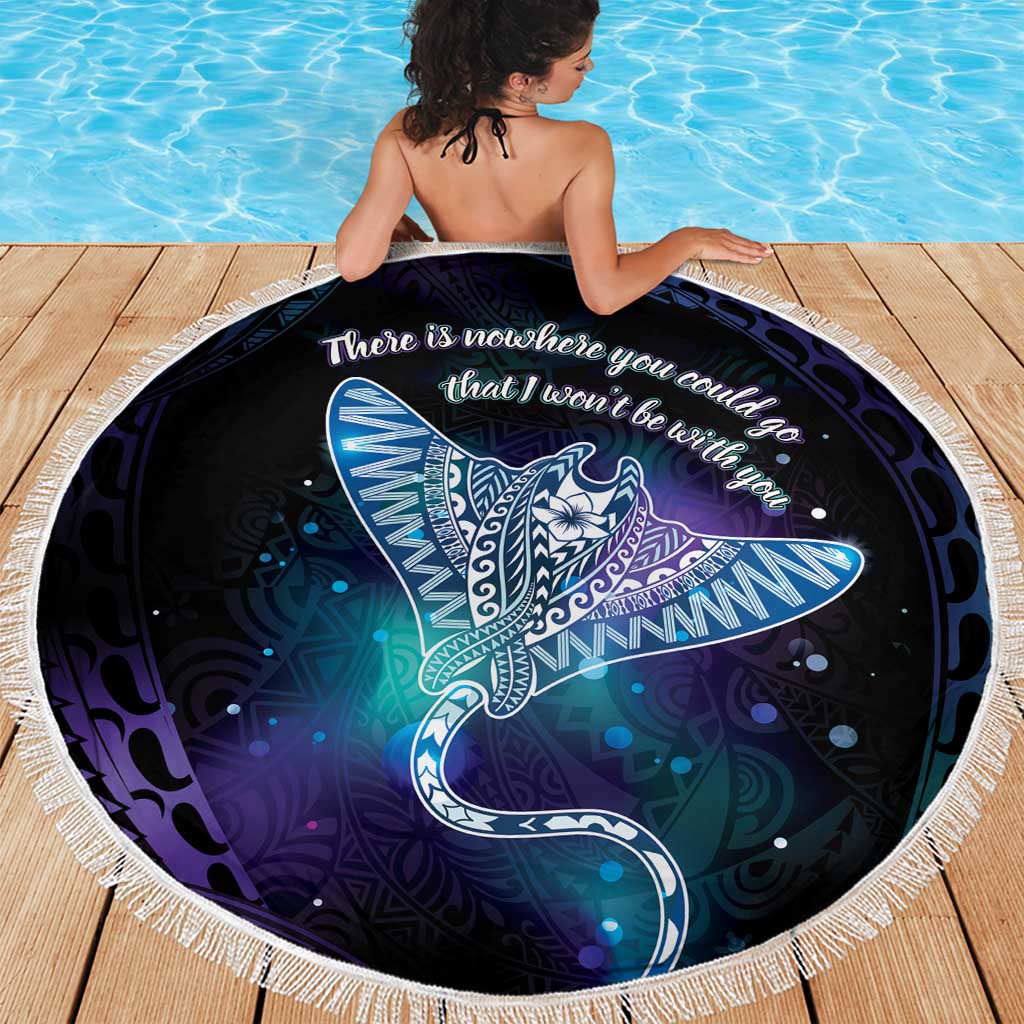 Polynesian Tala Manta Ray Beach Blanket Nowhere You Could Go That I Won't Be With You - Polynesian Pride
