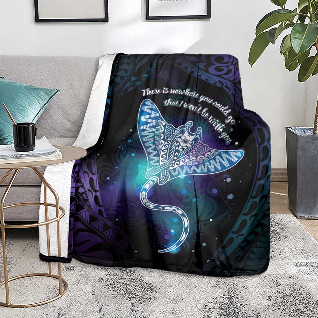 Polynesian Tala Manta Ray Blanket Nowhere You Could Go That I Won't Be With You - Polynesian Pride