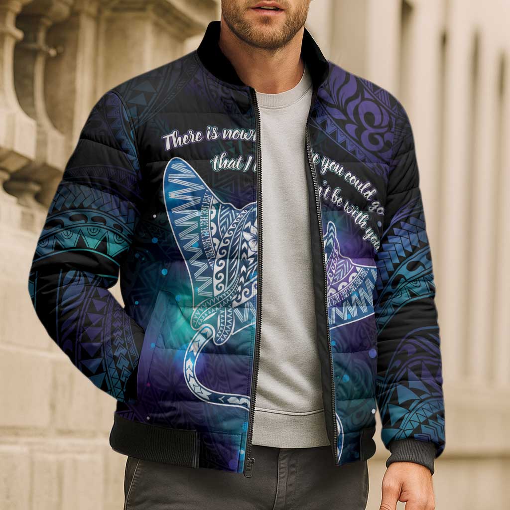 Polynesian Tala Manta Ray Bomber Puffer Jacket Nowhere You Could Go That I Won't Be With You - Polynesian Pride