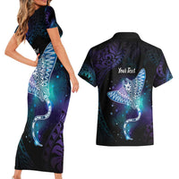 Polynesian Tala Manta Ray Couples Matching Short Sleeve Bodycon Dress and Hawaiian Shirt Nowhere You Could Go That I Won't Be With You - Polynesian Pride