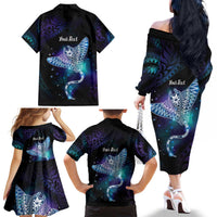 Polynesian Tala Manta Ray Family Matching Off The Shoulder Long Sleeve Dress and Hawaiian Shirt Nowhere You Could Go That I Won't Be With You - Polynesian Pride