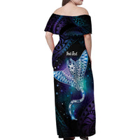 Polynesian Tala Manta Ray Family Matching Off Shoulder Maxi Dress and Hawaiian Shirt Nowhere You Could Go That I Won't Be With You - Polynesian Pride