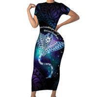 Polynesian Tala Manta Ray Family Matching Short Sleeve Bodycon Dress and Hawaiian Shirt Nowhere You Could Go That I Won't Be With You - Polynesian Pride