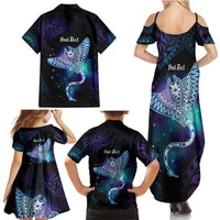 Polynesian Tala Manta Ray Family Matching Summer Maxi Dress and Hawaiian Shirt Nowhere You Could Go That I Won't Be With You - Polynesian Pride