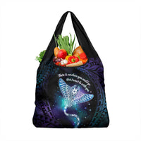 Polynesian Tala Manta Ray Grocery Bag Nowhere You Could Go That I Won't Be With You - Polynesian Pride