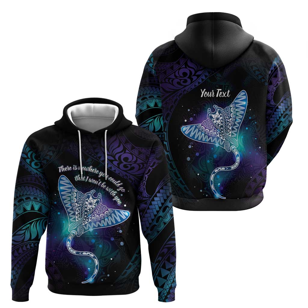 Polynesian Tala Manta Ray Hoodie Nowhere You Could Go That I Won't Be With You - Polynesian Pride