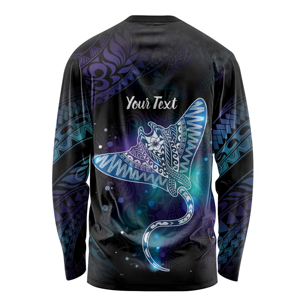 Polynesian Tala Manta Ray Long Sleeve Shirt Nowhere You Could Go That I Won't Be With You - Polynesian Pride