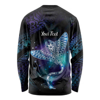 Polynesian Tala Manta Ray Long Sleeve Shirt Nowhere You Could Go That I Won't Be With You - Polynesian Pride