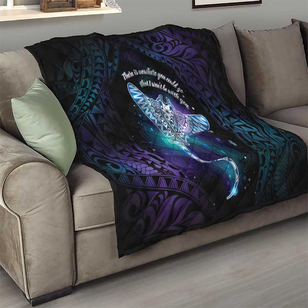 Polynesian Tala Manta Ray Quilt Nowhere You Could Go That I Won't Be With You - Polynesian Pride