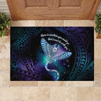 Polynesian Tala Manta Ray Rubber Doormat Nowhere You Could Go That I Won't Be With You - Polynesian Pride