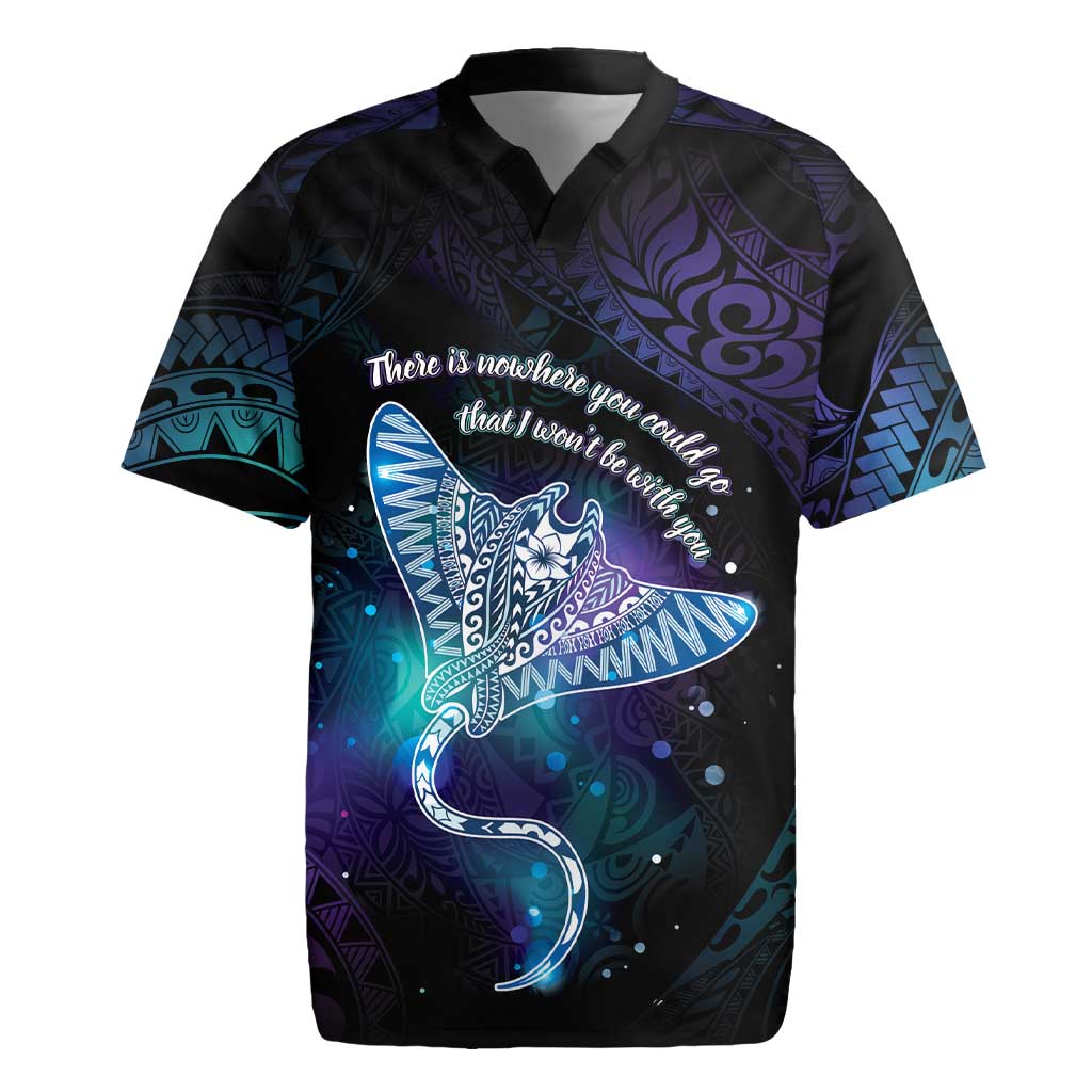 Polynesian Tala Manta Ray Rugby Jersey Nowhere You Could Go That I Won't Be With You - Polynesian Pride
