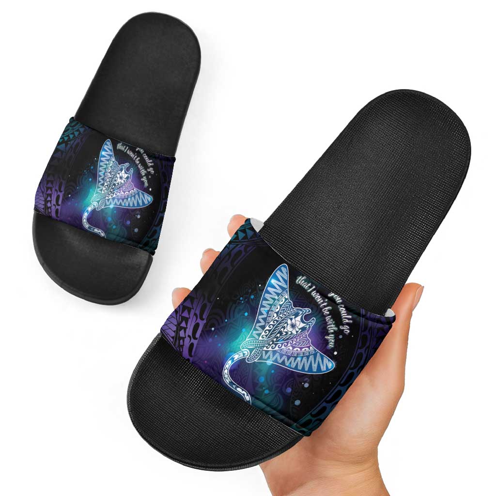 Polynesian Tala Manta Ray Slide Sandals Nowhere You Could Go That I Won't Be With You LT7 - Polynesian Pride