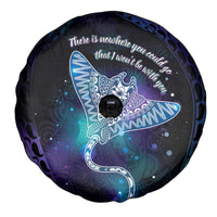 Polynesian Tala Manta Ray Spare Tire Cover Nowhere You Could Go That I Won't Be With You - Polynesian Pride