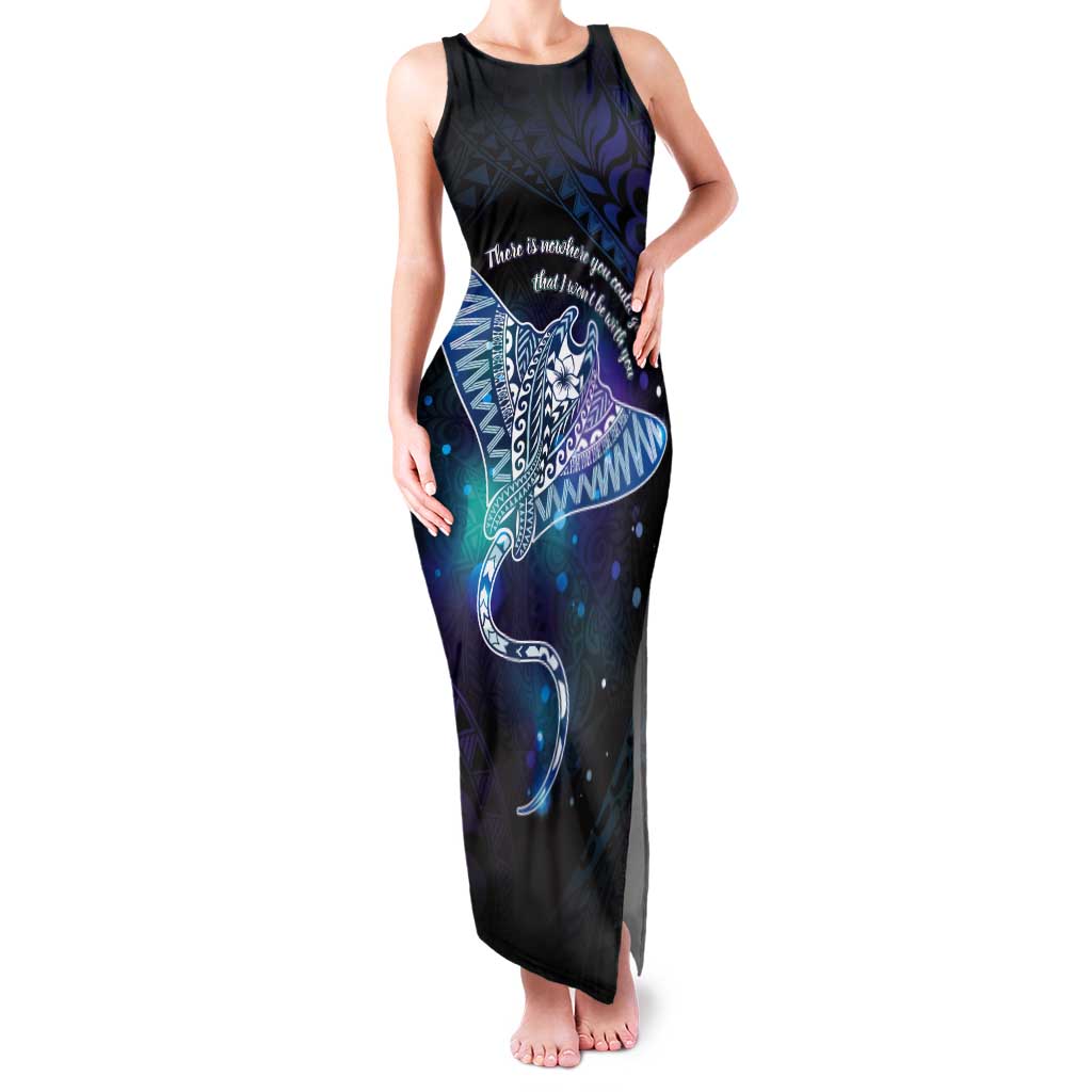 Polynesian Tala Manta Ray Tank Maxi Dress Nowhere You Could Go That I Won't Be With You - Polynesian Pride