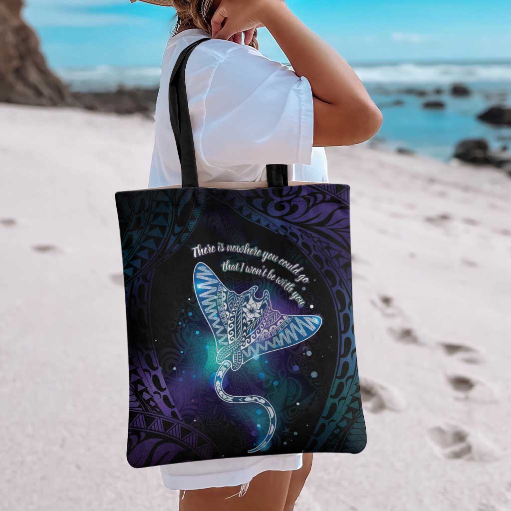 Polynesian Tala Manta Ray Tote Bag Nowhere You Could Go That I Won't Be With You LT7 - Polynesian Pride