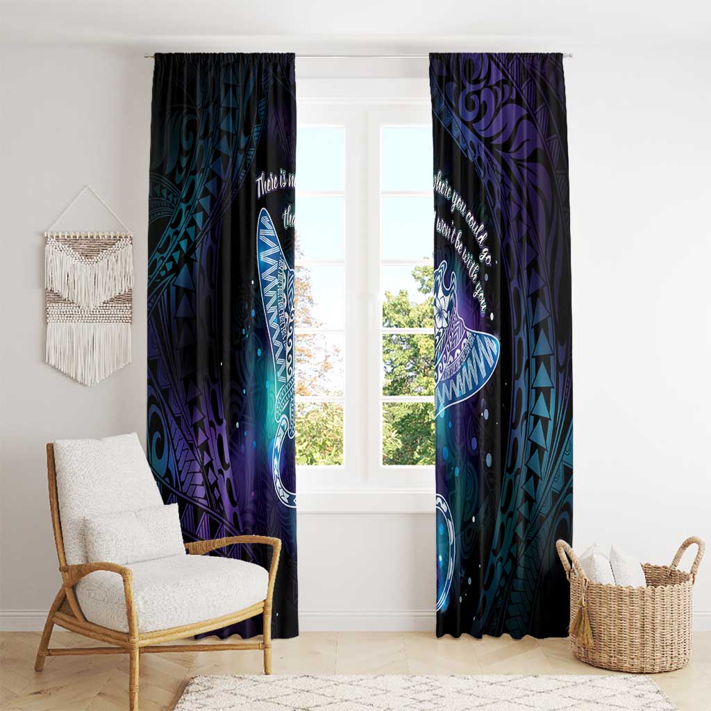 Polynesian Tala Manta Ray Window Curtain Nowhere You Could Go That I Won't Be With You - Polynesian Pride