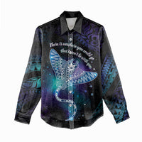 Polynesian Tala Manta Ray Women Casual Shirt Nowhere You Could Go That I Won't Be With You - Polynesian Pride