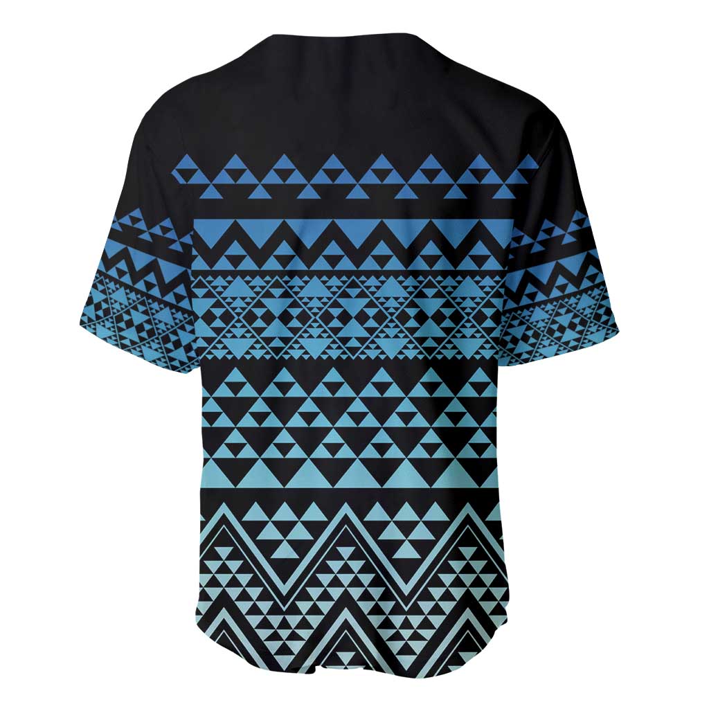 Maori Niho Taniwha Te Wheiao Baseball Jersey Moana Blue - Polynesian Pride