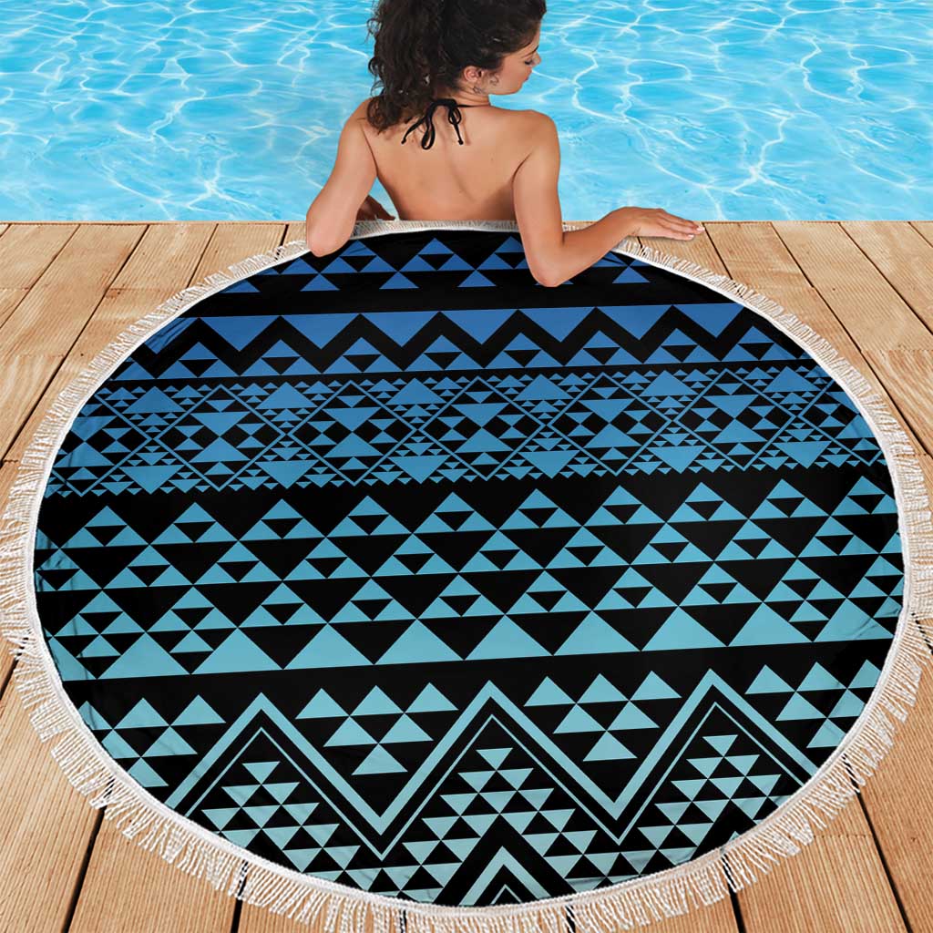Maori Niho Taniwha Te Wheiao Beach Blanket Moana Blue - Polynesian Pride