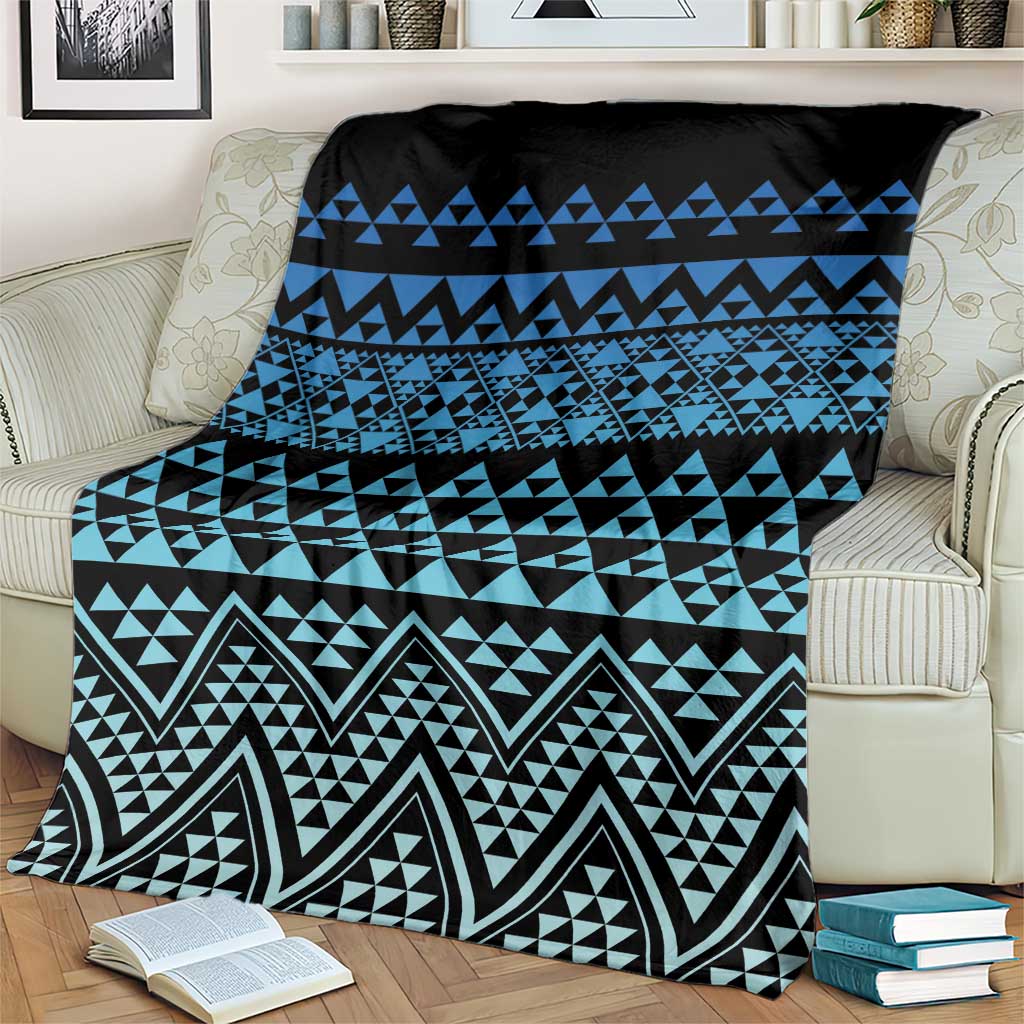 Maori Niho Taniwha Te Wheiao Blanket Moana Blue - Polynesian Pride