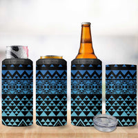 Maori Niho Taniwha Te Wheiao 4 in 1 Can Cooler Tumbler Moana Blue - Polynesian Pride