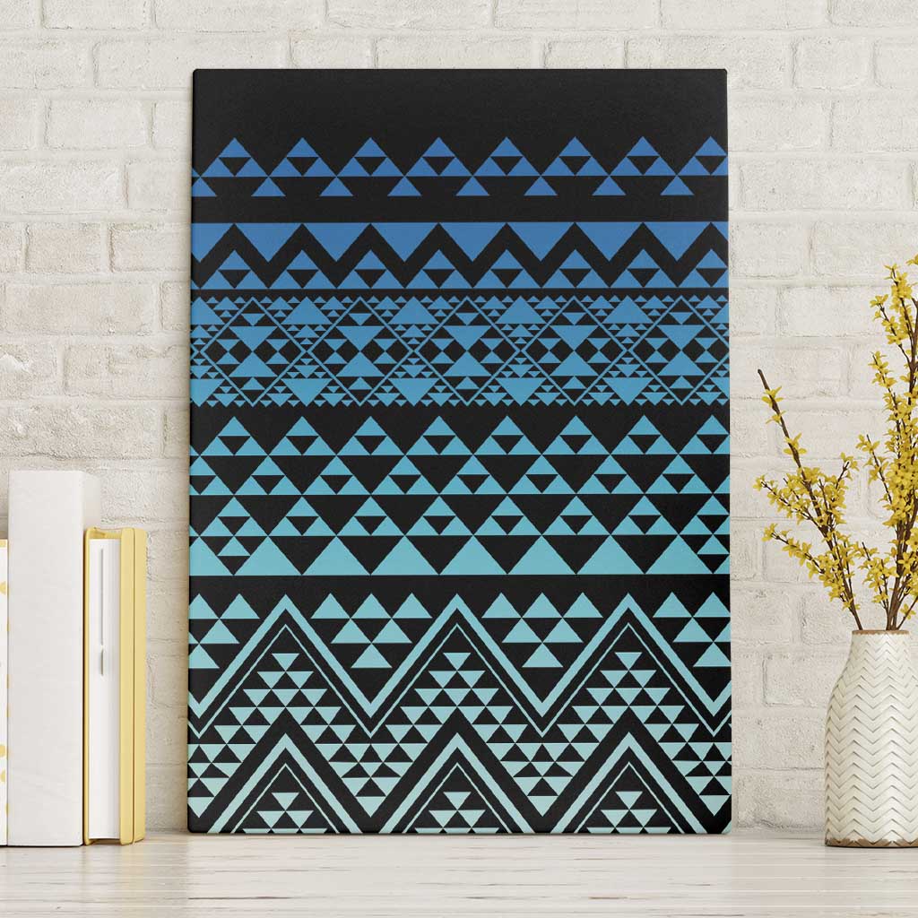 Maori Niho Taniwha Te Wheiao Canvas Wall Art Moana Blue LT7 Without Frame Blue - Polynesian Pride