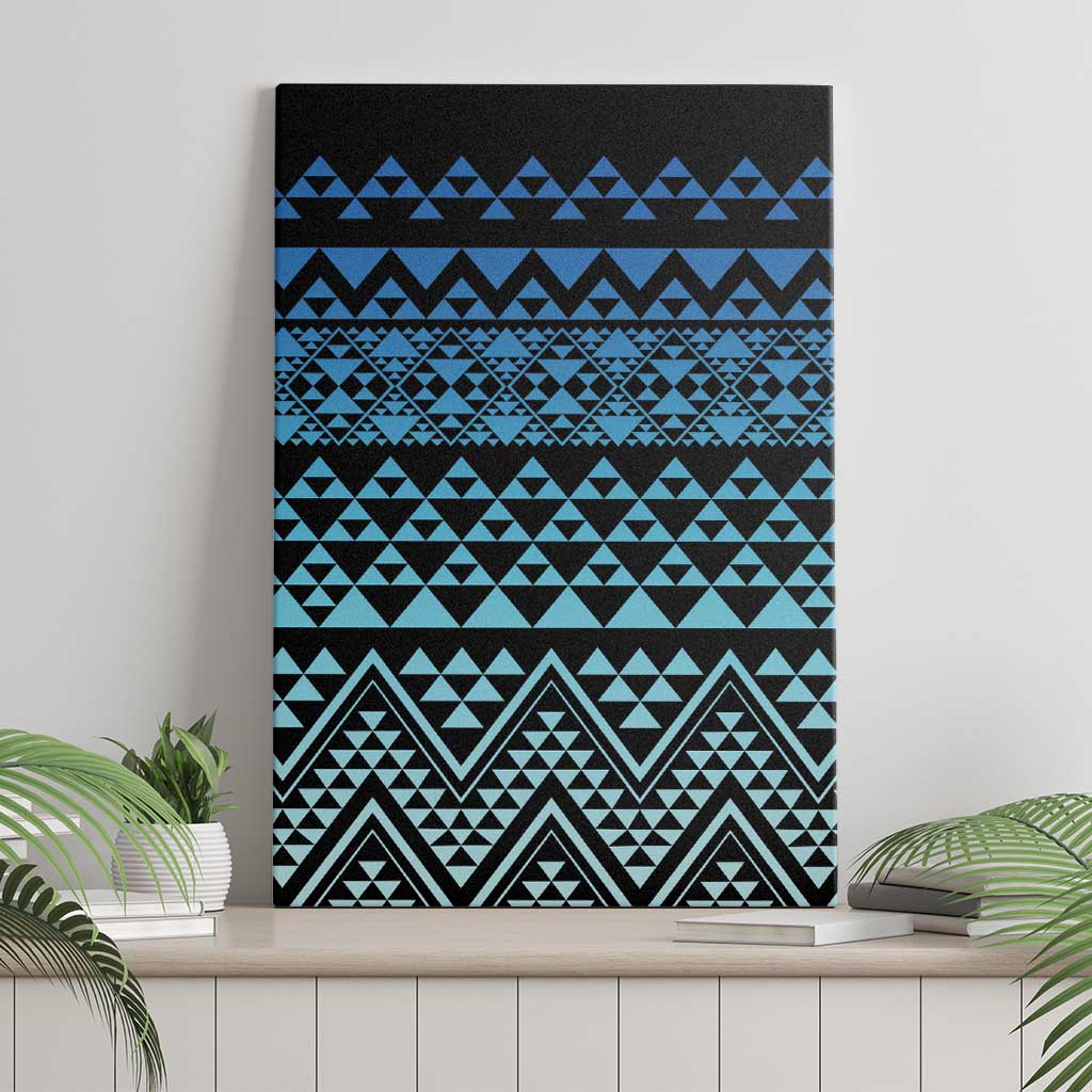 Maori Niho Taniwha Te Wheiao Canvas Wall Art Moana Blue LT7 - Polynesian Pride