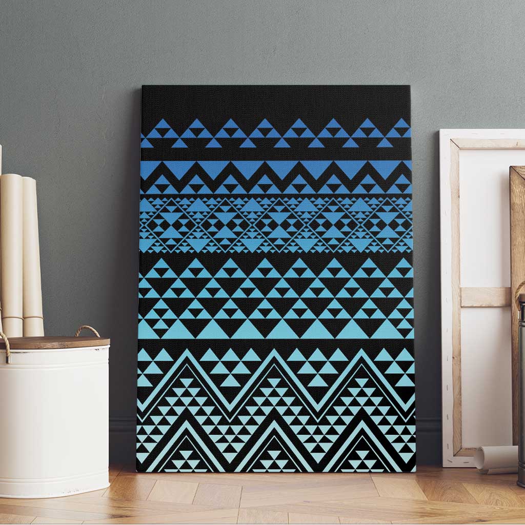 Maori Niho Taniwha Te Wheiao Canvas Wall Art Moana Blue LT7 - Polynesian Pride