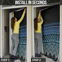 Maori Niho Taniwha Te Wheiao Door Cover Moana Blue - Polynesian Pride