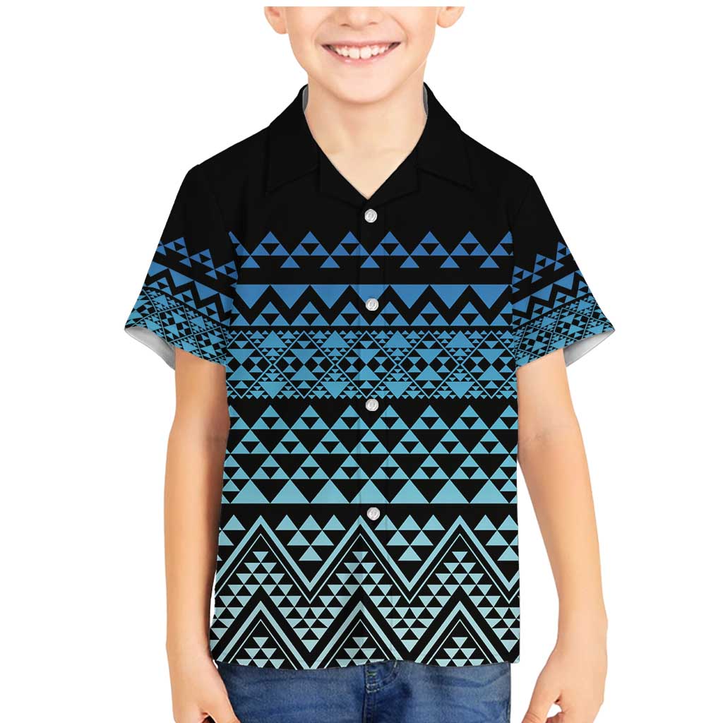 Maori Niho Taniwha Te Wheiao Family Matching Mermaid Dress and Hawaiian Shirt Moana Blue - Polynesian Pride