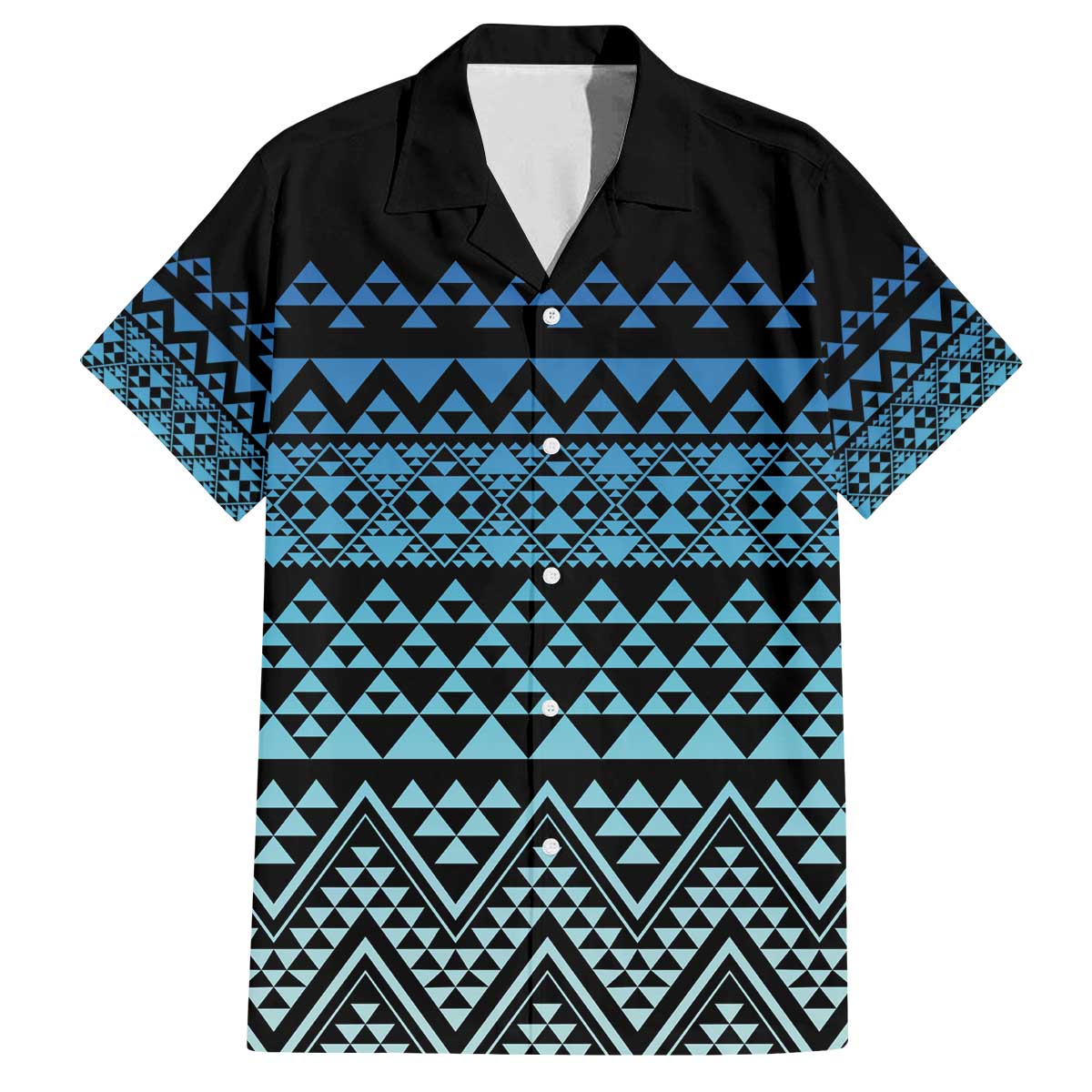 Maori Niho Taniwha Te Wheiao Family Matching Off The Shoulder Long Sleeve Dress and Hawaiian Shirt Moana Blue - Polynesian Pride