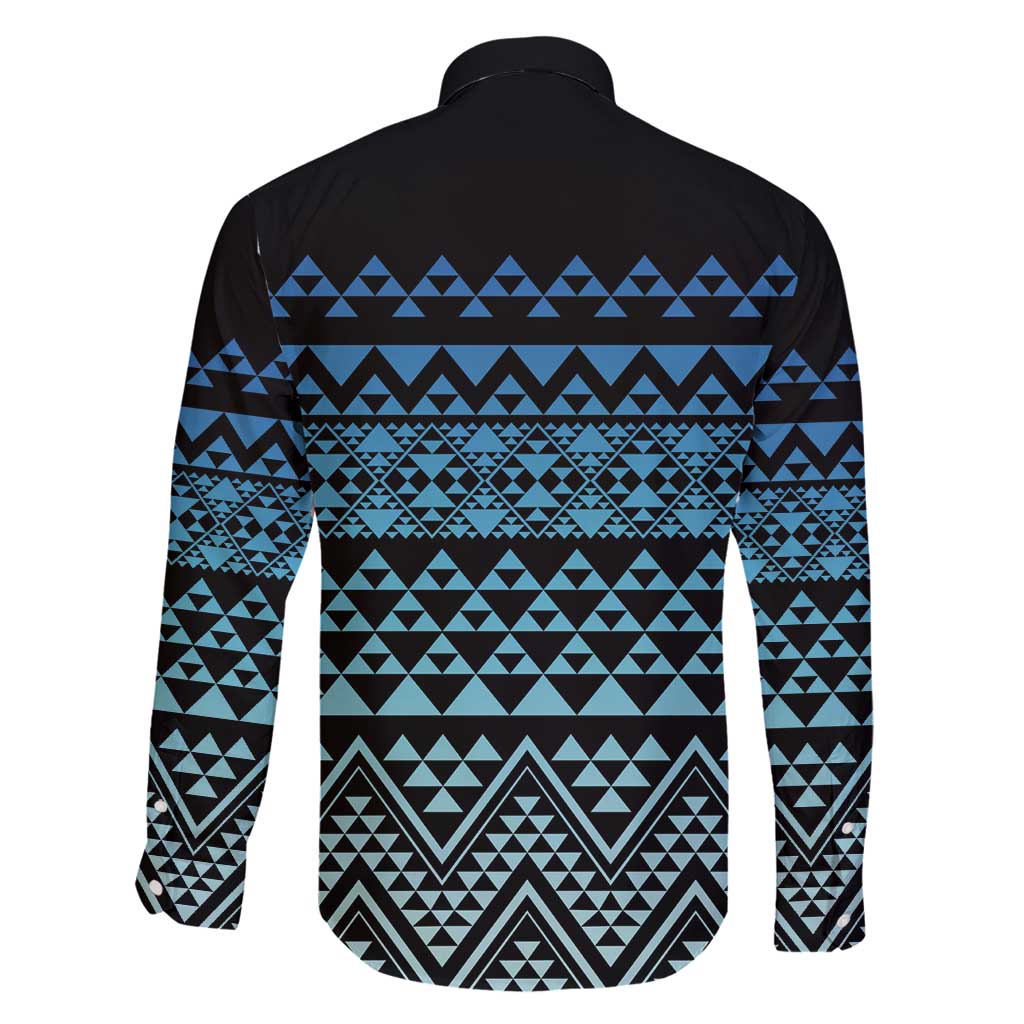 Maori Niho Taniwha Te Wheiao Family Matching Off Shoulder Maxi Dress and Hawaiian Shirt Moana Blue - Polynesian Pride