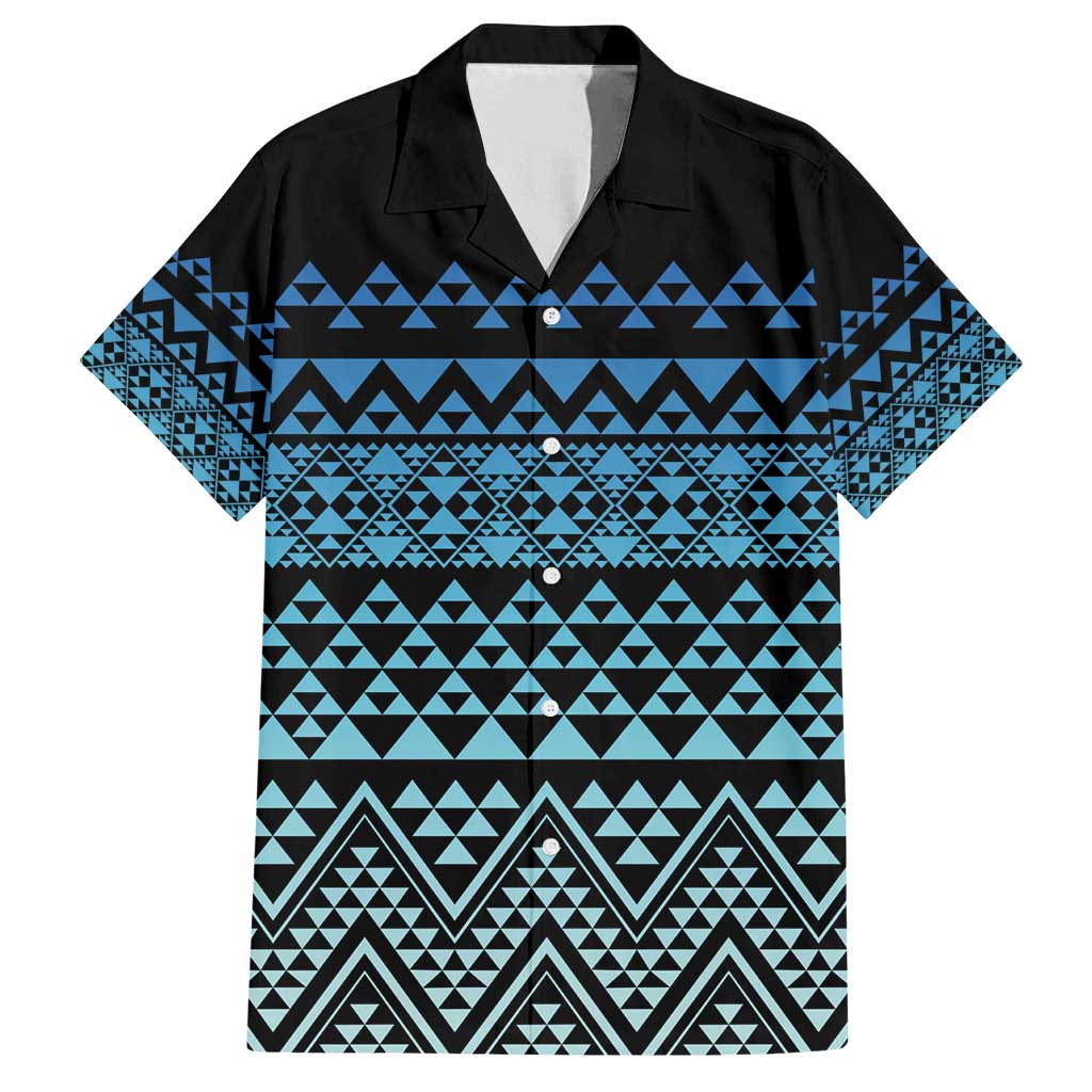 Maori Niho Taniwha Te Wheiao Family Matching Summer Maxi Dress and Hawaiian Shirt Moana Blue - Polynesian Pride