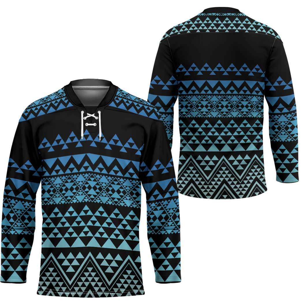 Maori Niho Taniwha Te Wheiao Hockey Jersey Moana Blue - Polynesian Pride