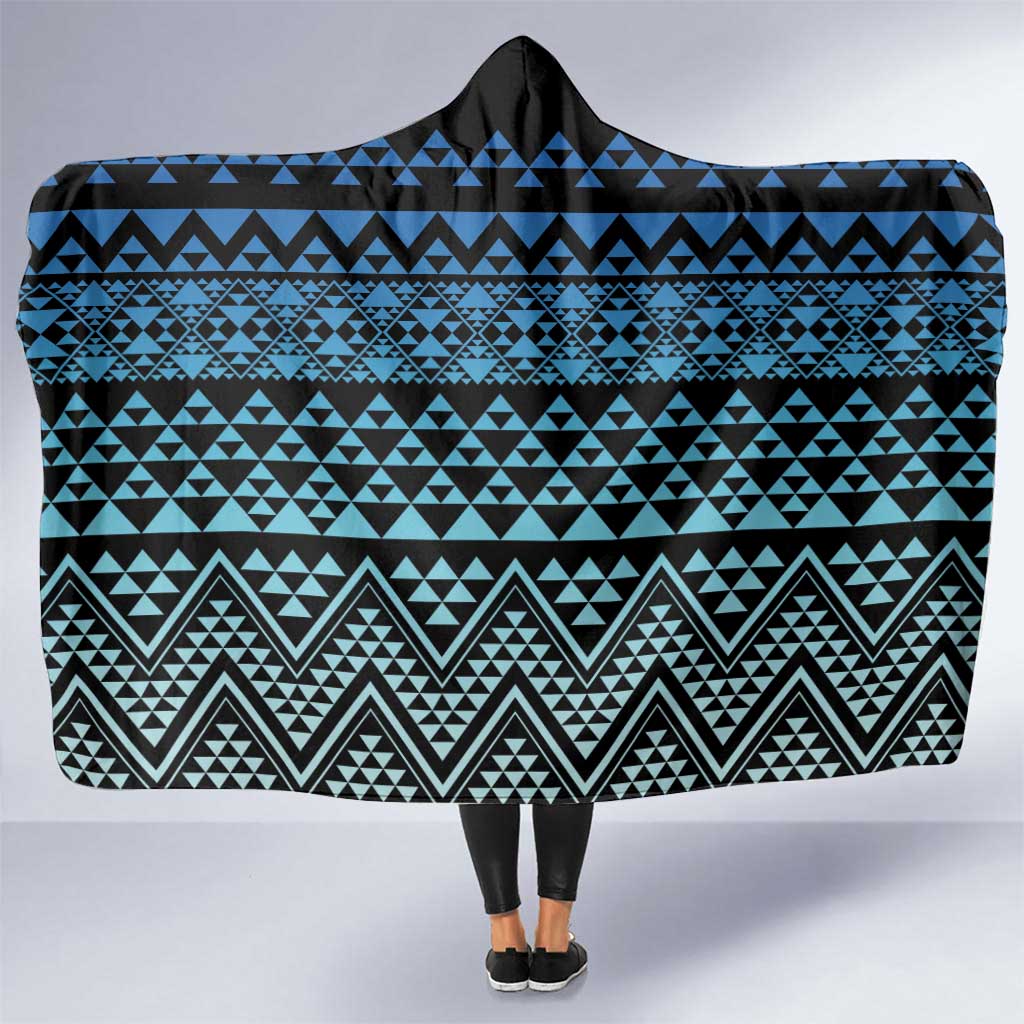 Maori Niho Taniwha Te Wheiao Hooded Blanket Moana Blue LT7 One Size Blue - Polynesian Pride