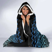Maori Niho Taniwha Te Wheiao Hooded Blanket Moana Blue - Polynesian Pride