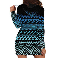 Maori Niho Taniwha Te Wheiao Hoodie Dress Moana Blue - Polynesian Pride