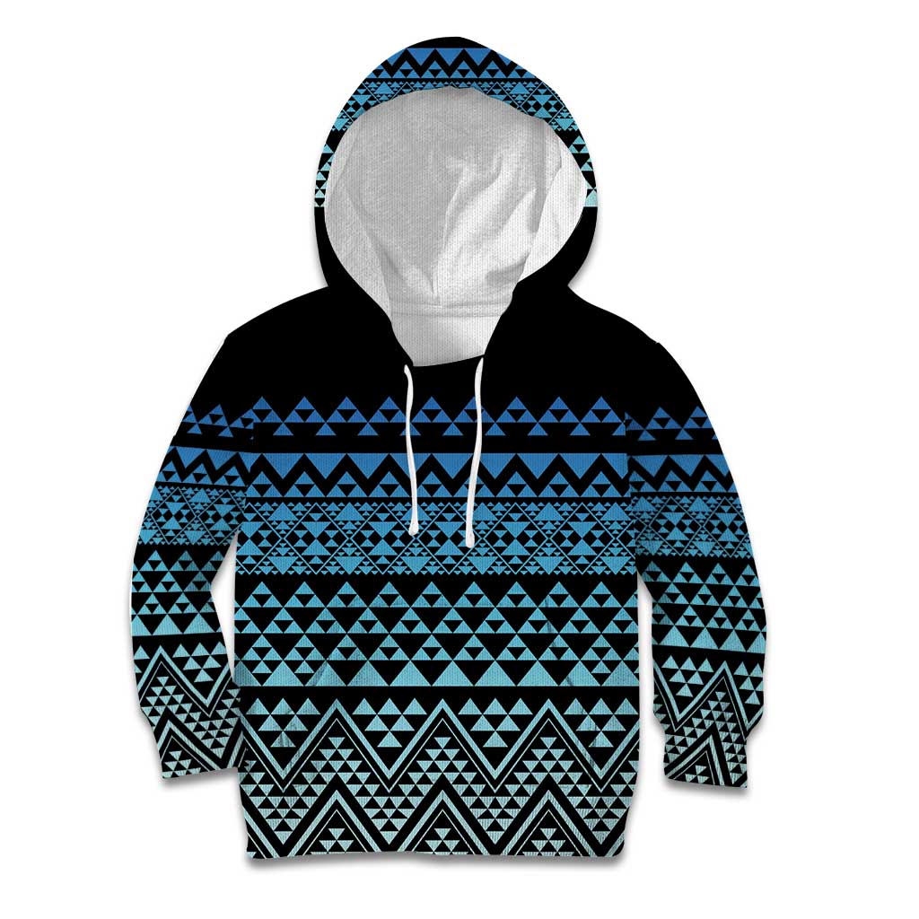 Maori Niho Taniwha Te Wheiao Kid Hoodie Moana Blue - Polynesian Pride