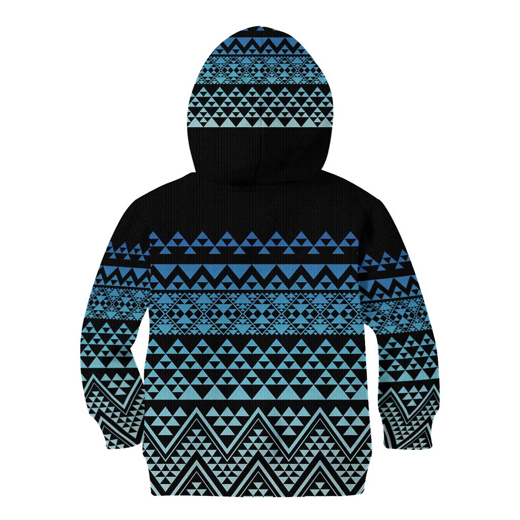 Maori Niho Taniwha Te Wheiao Kid Hoodie Moana Blue - Polynesian Pride