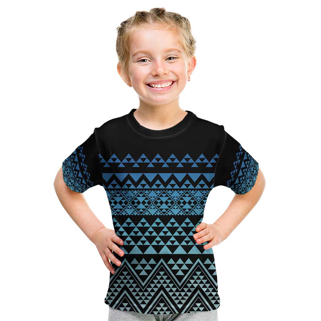 Maori Niho Taniwha Te Wheiao Kid T Shirt Moana Blue LT7 Blue - Polynesian Pride