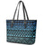 Maori Niho Taniwha Te Wheiao Leather Tote Bag Moana Blue - Polynesian Pride