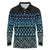 Maori Niho Taniwha Te Wheiao Long Sleeve Polo Shirt Moana Blue - Polynesian Pride
